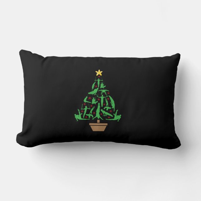 Coussin Rectangle Gymnastique masculine Arbre de Noël (Recto)
