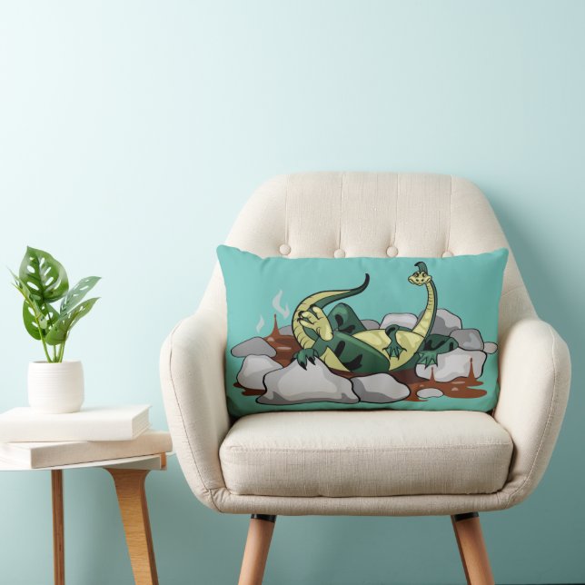 Coussin Rectangle Hadrosaurus Se Détendre Dans Un Jacuzzi. (Chaise)