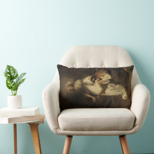 Coussin Rectangle Hagar et l'Ange (par Carel Fabritius)