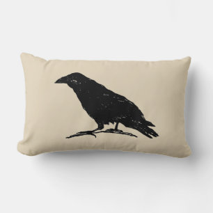Coussin Rectangle Halloween Corbeau noir automne Jeu d'oreiller