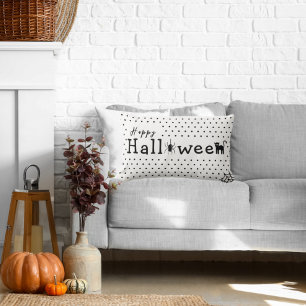 Coussin Rectangle Halloween éffrayant noir et blanc