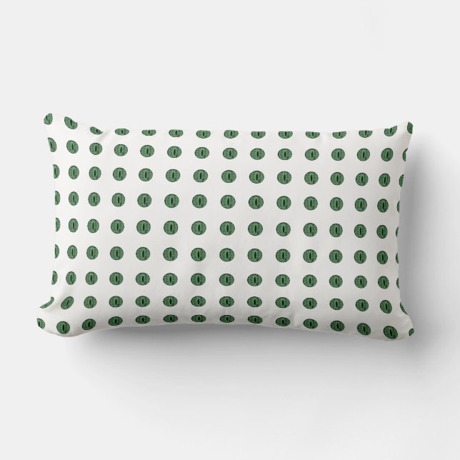 Coussin Rectangle Halloween Green Polka Dot Eyes (Recto)