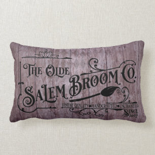 Coussin Rectangle Halloween Purple Grunge Gothique Salem Broom Compa