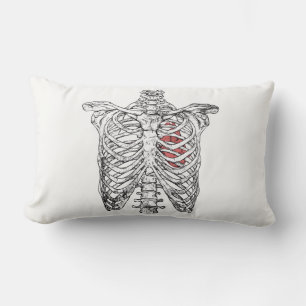 Coussin Rectangle Halloween vintage et anatomie du coeur