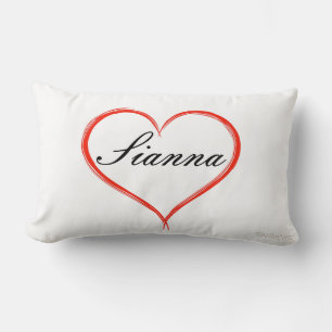 Coussin Rectangle HAMbyWG - Jeu d'oreiller - Coeur avec nom