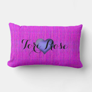Coussin Rectangle HAMbyWG - Jeu d'oreiller - Violet rose avec nom