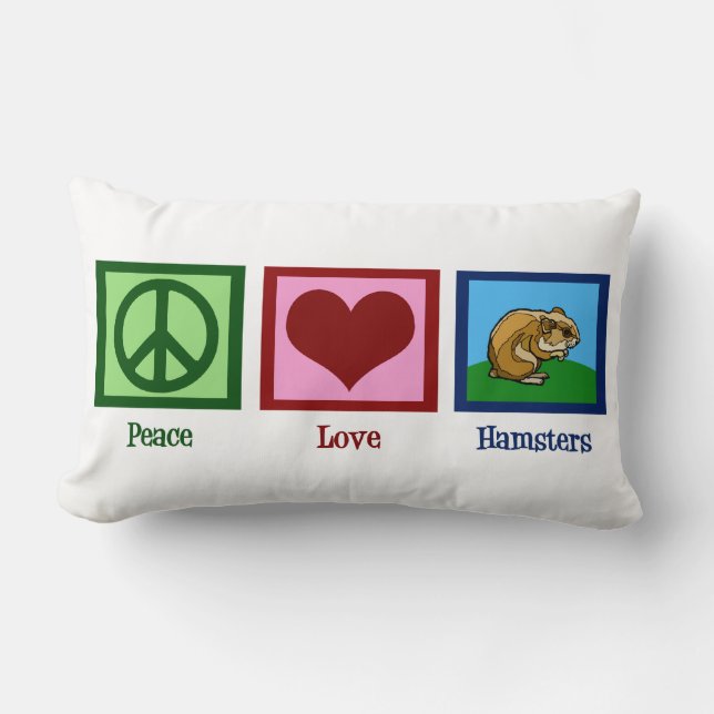 Coussin Rectangle Hamsters Peace Love (Recto)