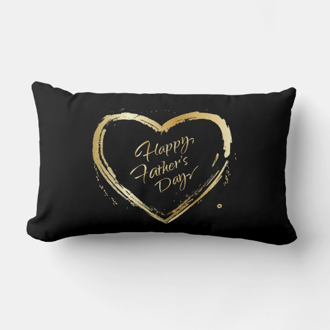 Coussin Rectangle Happy Fête des pères Modern Design Gold Wives text (Recto)