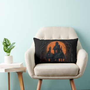 Coussin Rectangle Happy Halloween Haunted House