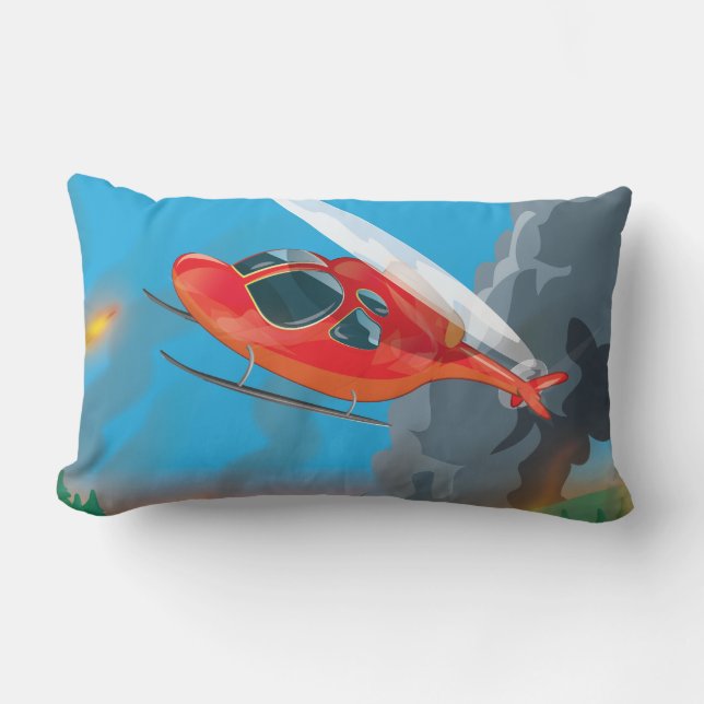 Coussin Rectangle Hélicoptère de secours (Recto)
