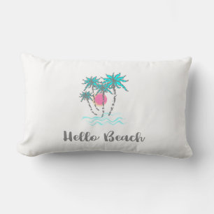 Coussin Rectangle Hello Beach Tropical Summer Unique