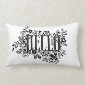 Coussin Rectangle 'Hello' bizarré main gribouillé Scatter Cushion