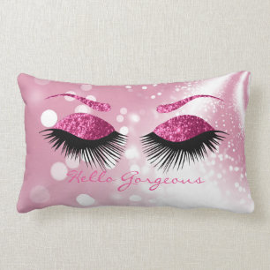 Coussin Rectangle Hello Gorgeous - Eyelash rose et Brows