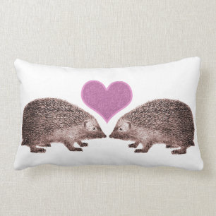 Coussin Rectangle Hérissons dans la Saint-Valentin d'amour