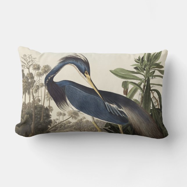 Coussin Rectangle Héron de Louisiane (Recto)