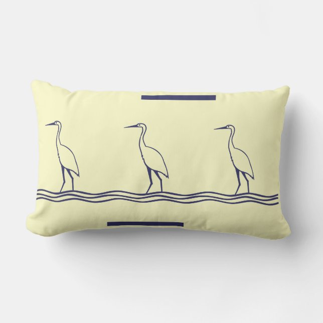 Coussin Rectangle héron d'oiseaux de mer de la marine au large de la (Recto)