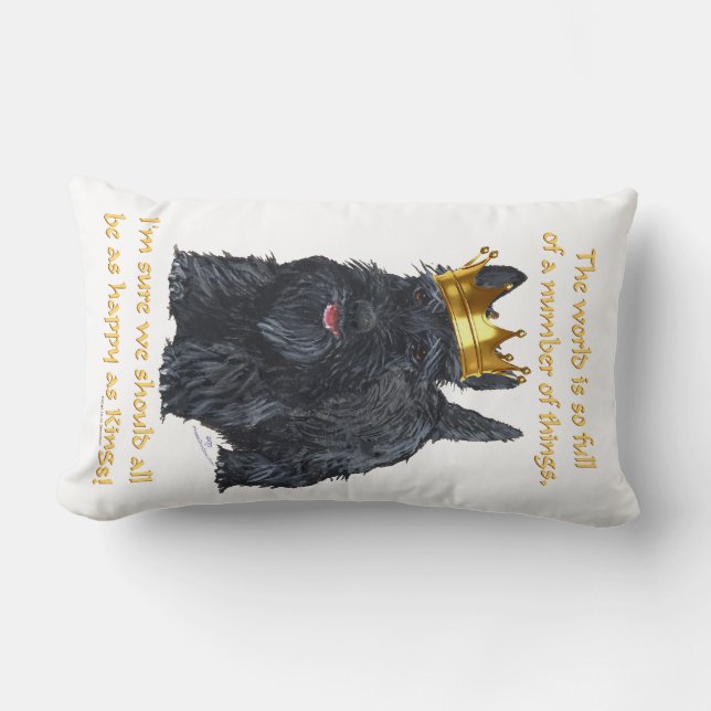 Coussin Rectangle Heureux roi Scottish Terrier (Recto)