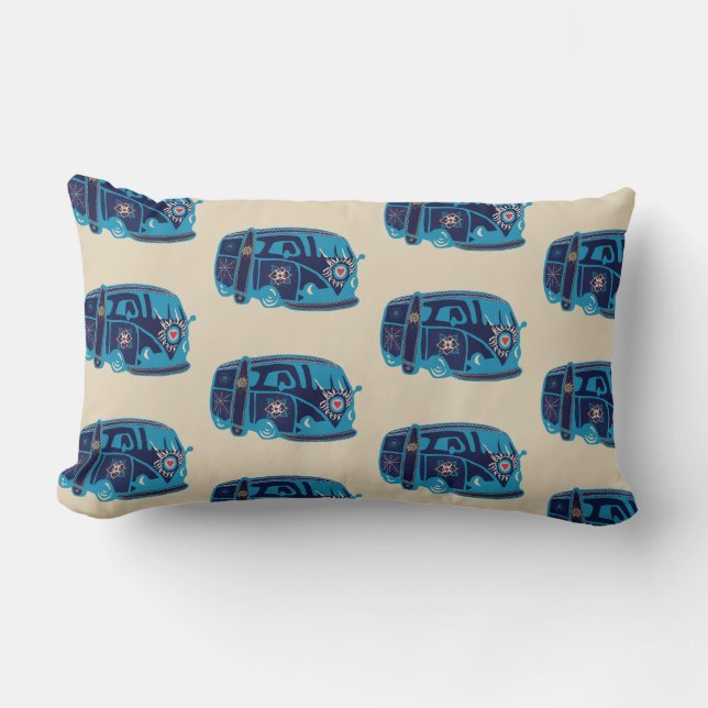 Coussin Rectangle Hippie Van Lumbar Cushion 33 x 53 cm (Recto)