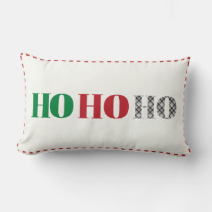 Coussin Rectangle Ho Ho Ho Père Noël Salutation Noël