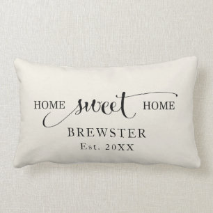 Coussin Rectangle Home Custom Sweet Home Nom de famille