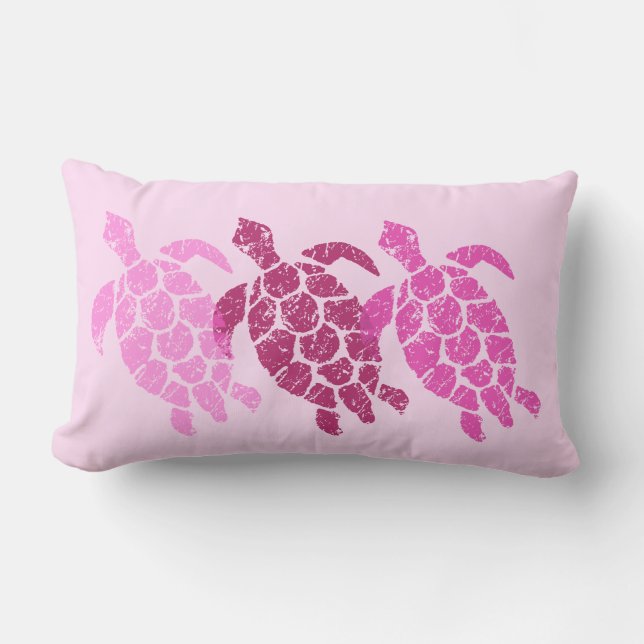 Coussin Rectangle Honu Sea Turtle Hawaiian Reversible Engineer (Recto)