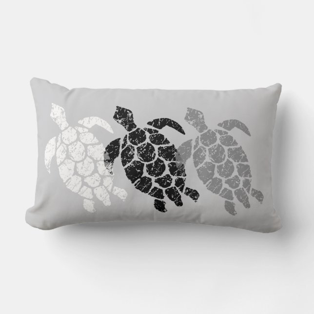 Coussin Rectangle Honu Sea Turtle Hawaiian Reversible Engineer (Recto)
