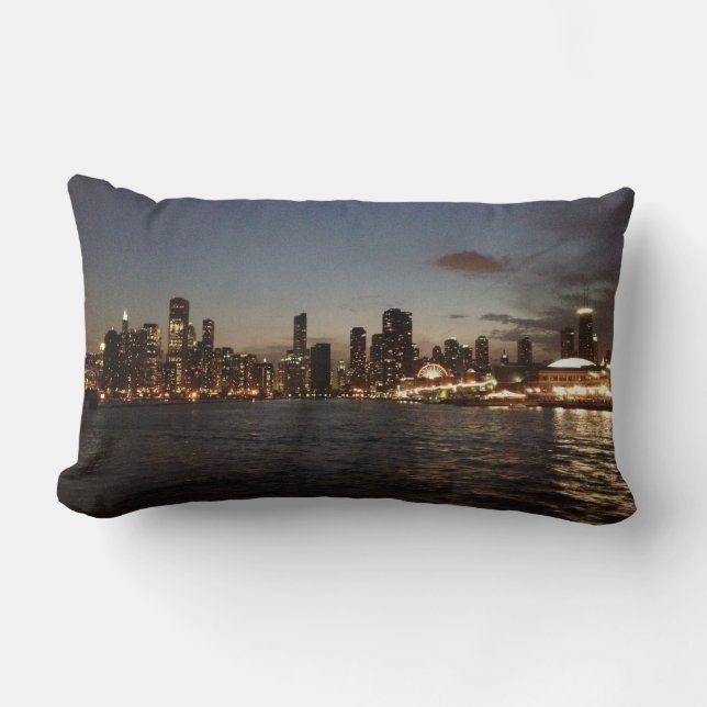 Coussin Rectangle Horizon de Chicago (Recto)