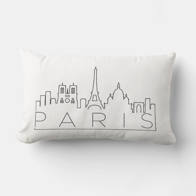 Coussin Rectangle Horizon de Paris, France (Recto)