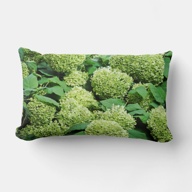 Coussin Rectangle Hortensia vert (Recto)