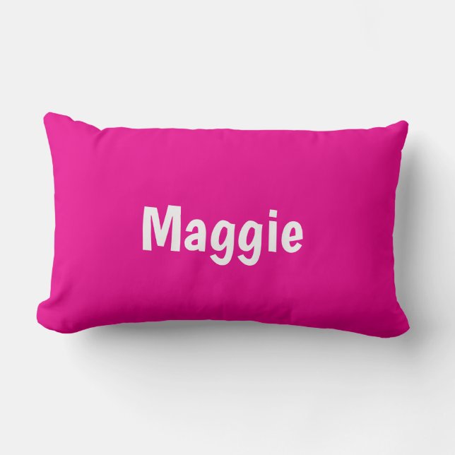 Coussin Rectangle Hot Pink Modern Personalized Name (Recto)