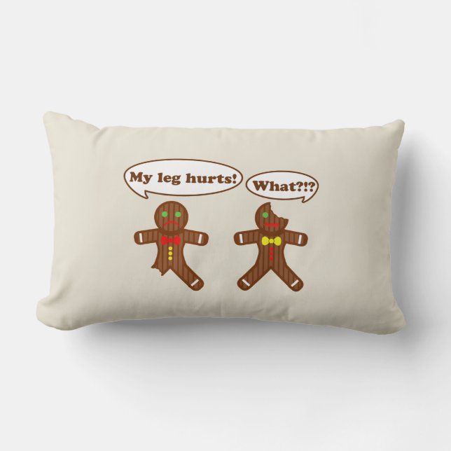 Coussin Rectangle Humour de pain d'épices de vacances (Recto)