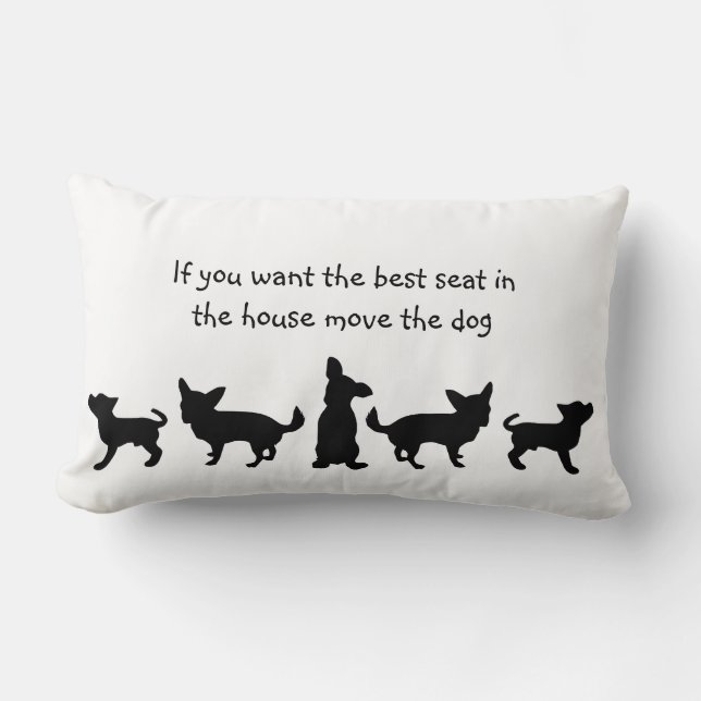 Coussin Rectangle Humour Meilleur siège dans la maison Chien Animaux (Recto)