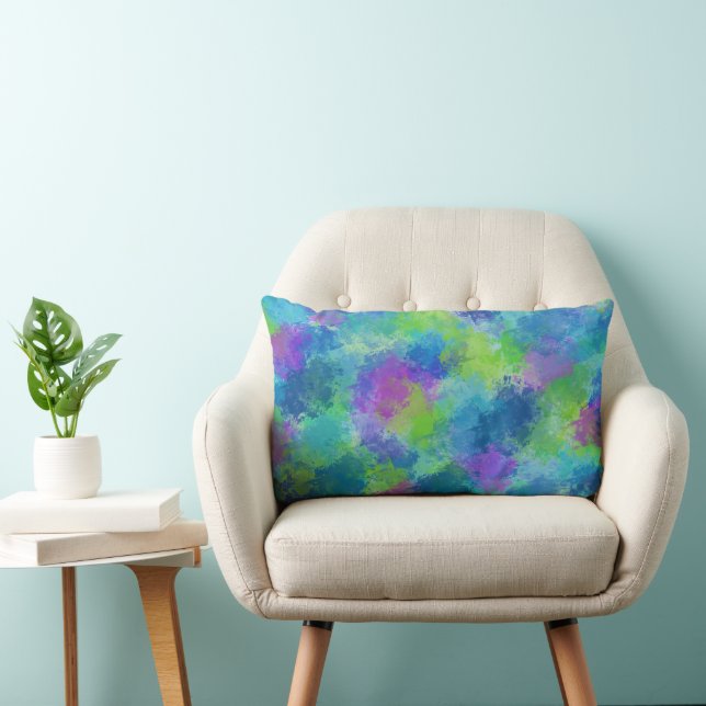 Coussin Rectangle Hydrangée Abstraite (Chaise)