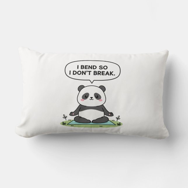 Coussin Rectangle “I Bend So I Don’t Break” panda design (Recto)