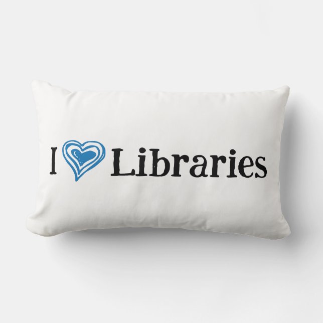 Coussin Rectangle I [bibliothèques de coeur] (noir/bleu) (Recto)