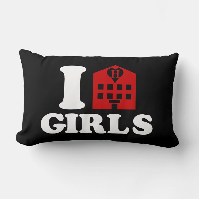 Coussin Rectangle I Love Hotel Girls (Recto)
