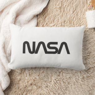 Coussin Rectangle Iconique NASA Circa Rocket Blanc Grade A Coton