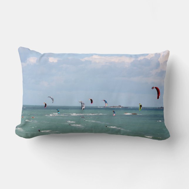Coussin Rectangle I'd rather be kite boarding (Recto)