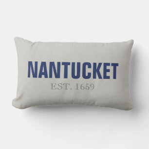 Coussin Rectangle Île Nantucket Établie 1659 Pillow