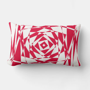 Coussin Rectangle Illusion abstraite rouge blanc