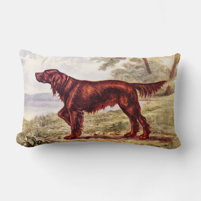 Coussin Rectangle Illustration 1900 de poseur irlandais de chien (Recto)