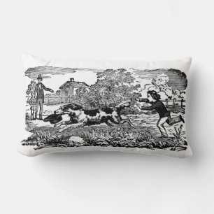Coussin Rectangle Illustration antique victorienne d'art de compagni