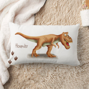 Coussin Rectangle Illustration Brown du Dinosaure T-Rex Tyrannosauru