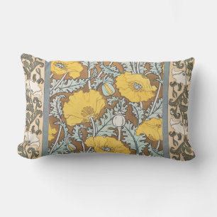 Coussin Rectangle illustration d'art pavot fleur jaune