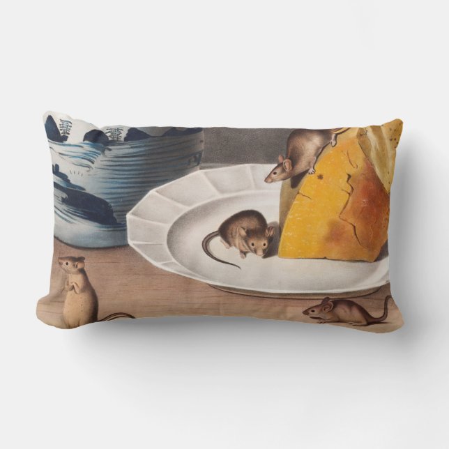 Coussin Rectangle Illustration de la souris (Mus-musculus) (Recto)