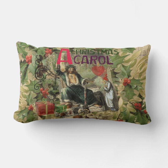 Coussin Rectangle Illustration de l'esprit de Noël présent Scrooge (Recto)