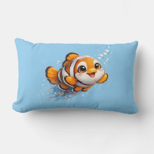 Coussin Rectangle Illustration de poisson-clown heureux dans la vie 