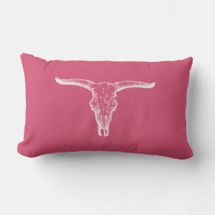 Coussin Rectangle Illustration Naturaliste de Crâne d'Aurochs Antiqu