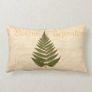 Coussin Rectangle Illustration vintage de feuille de fougère de ver