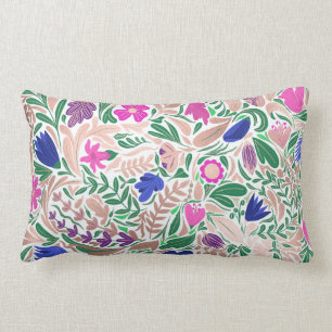 Coussin Rectangle Illustrations de feuille florale Rose colorée